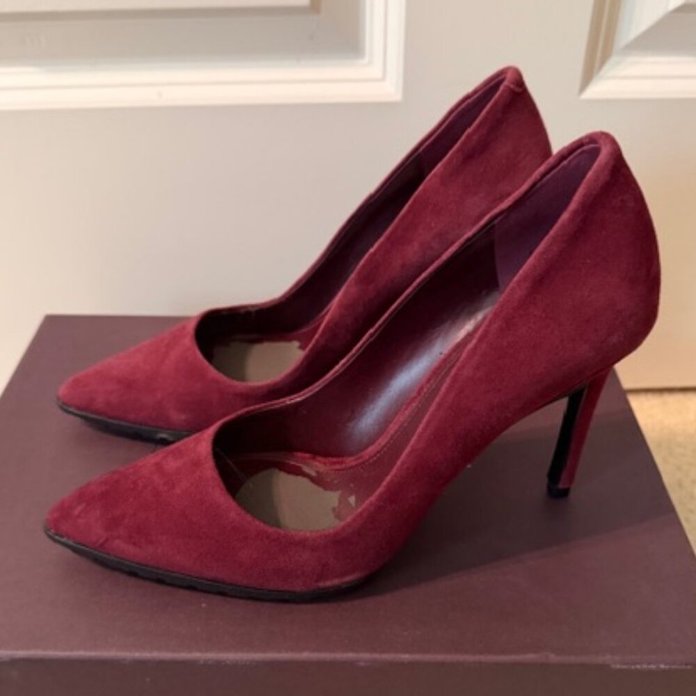 Enzo Angiolini Burgundy/Dark Red Suede Heels Size 5.5 Stiletto Pumps